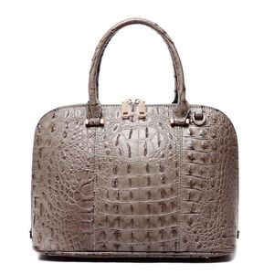 Snakeskin Dual Handle Tote - Jen & Co. (Gray)